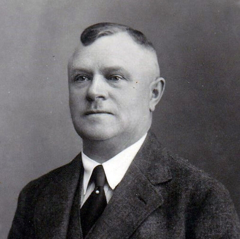 Portrait of Alfred Arnold, founder of the AA bandoneon factory in Carlsfeld, Germany.