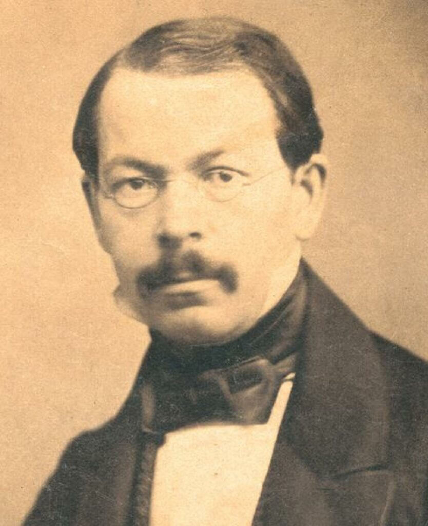Portrait of Heinrich Band, music dealer from Krefeld who popularized the bandonion name around 1850.